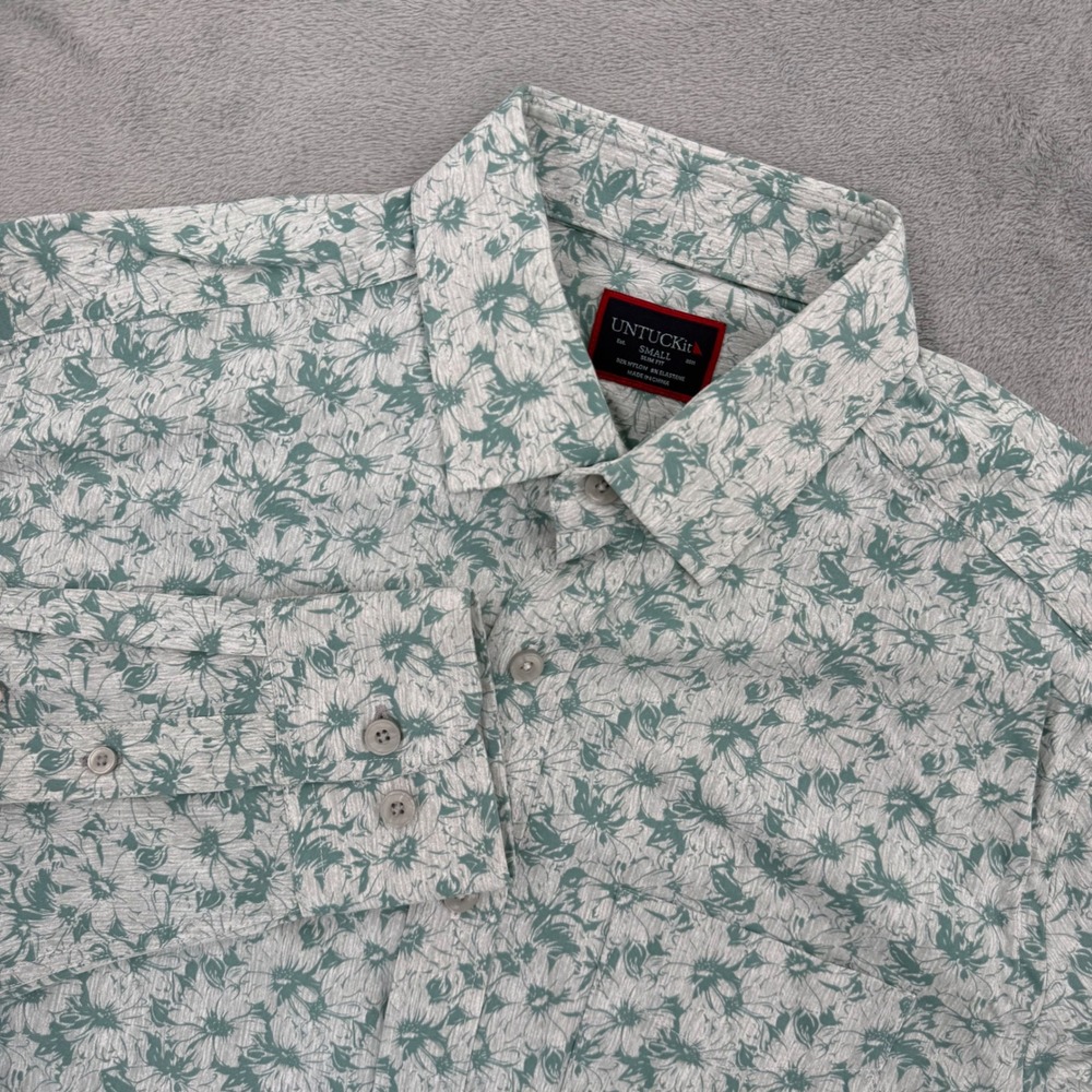 UNTUCKit Slim Fit Shirt Floral Performance Stretch Button Down Size S